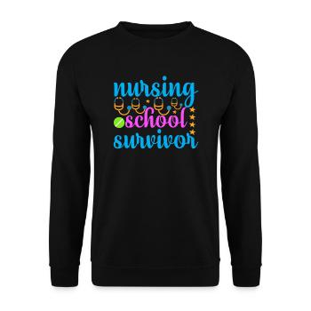 Krankenschwester Krankenhaus Not - Unisex Pullover - Schwarz - Vorne - Alina (178cm) & Michal (187cm)