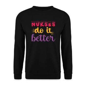 Krankenschwester Krankenhaus Not - Unisex Pullover - Schwarz - Vorne - Alina (178cm) & Michal (187cm)