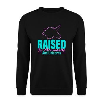 Élevé par des sirènes et des licornes - Sweat-shirt Unisexe - noir - Devant - Alina (178cm) & Michal (187cm)