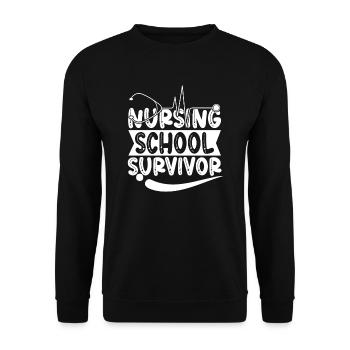 Survivor of the nursing school - Unisex Sweatshirt - black - Front - Alina (178cm) & Michal (187cm)