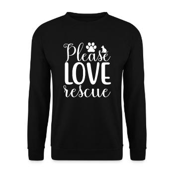 Hunde liebe Rettung - Unisex Pullover - Schwarz - Vorne - Alina (178cm) & Michal (187cm)