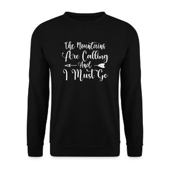 Les montagnes appellent chemise de randonnée - Sweat-shirt Unisexe - noir - Devant - Alina (178cm) & Michal (187cm)