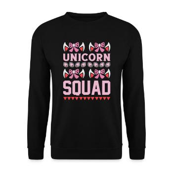 Einhorn Unicorn Squad - Unisex Pullover - Schwarz - Vorne - Alina (178cm) & Michal (187cm)