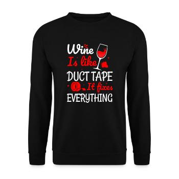 Wine is like tape - Unisex Sweatshirt - black - Front - Alina (178cm) & Michal (187cm)