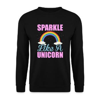 Glitzern wie ein Einhorn Unicorn - Unisex Pullover - Schwarz - Vorne - Alina (178cm) & Michal (187cm)