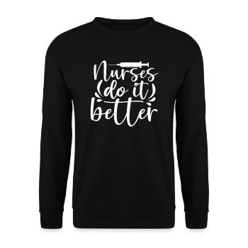 Nurses do it better - Unisex Sweatshirt - black - Front - Alina (178cm) & Michal (187cm)
