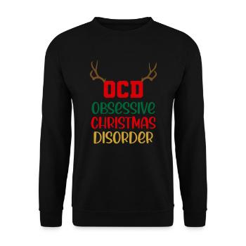 Drôle de trouble obsessionnel de Noël TOC - Sweat-shirt Unisexe - noir - Devant - Alina (178cm) & Michal (187cm)