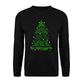 ROCKIN AROUND THE CHRISTMAS TREE Ugly Christmas - Unisex Pullover - Schwarz - Vorne - Alina (178cm) & Michal (187cm)