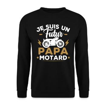 Je suis un futur papa motard - Sweat-shirt Unisexe - noir - Devant - Alina (178cm) & Michal (187cm)