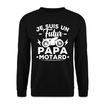 Je suis un futur papa motard - Sweat-shirt Unisexe - noir - Devant - Alina (178cm) & Michal (187cm)