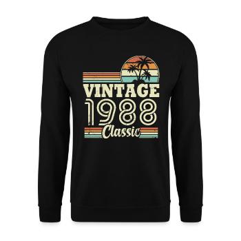 Vintage 1988 Classic, birthday gift 35 years - Unisex Sweatshirt - black - Front - Alina (178cm) & Michal (187cm)