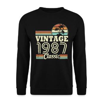 Vintage 1987 Classic, birthday gift 36 years - Unisex Sweatshirt - black - Front - Alina (178cm) & Michal (187cm)