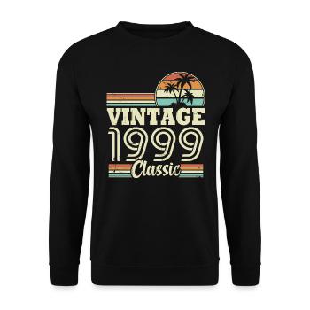 Vintage 1999 Classic, birthday gift 24 years - Unisex Sweatshirt - black - Front - Alina (178cm) & Michal (187cm)