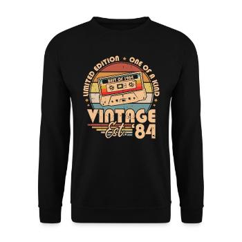 Rétro Vintage Cadeau D'anniversaire Nées En 1984 - Sweat-shirt Unisexe - noir - Devant - Alina (178cm) & Michal (187cm)