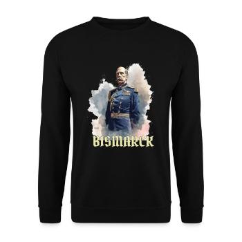 deutsche Geschichte, Kanzler, Otto von Bismarck - Unisex Pullover - Schwarz - Vorne - Alina (178cm) & Michal (187cm)