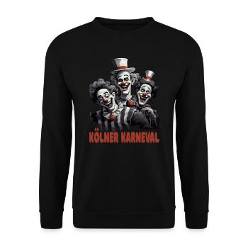 Alaaf, Kostüm, Kunst Clowns im Kölner Karneval - Unisex Pullover - Schwarz - Vorne - Alina (178cm) & Michal (187cm)