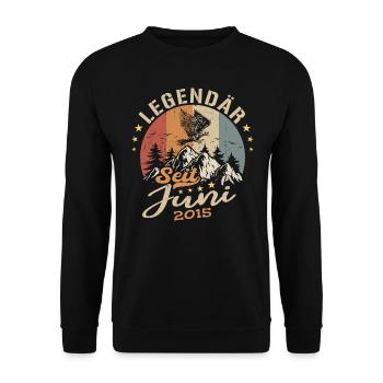 Legendär seit Juni 2015 - Geburtstag 2015 - Unisex Pullover - Schwarz - Vorne - Alina (178cm) & Michal (187cm)