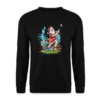 Beaux cadeaux de Noël, Santa Claus Golf - Sweat-shirt Unisexe - noir - Devant - Alina (178cm) & Michal (187cm)