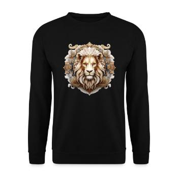 astro Horoscope d’anniversaire signe du zodiaque Lion - Sweat-shirt Unisexe - noir - Devant - Alina (178cm) & Michal (187cm)