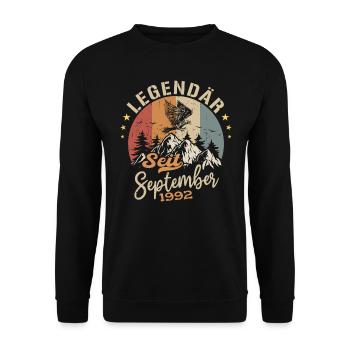 September 1992 - September 1992 Jahrestag 1992 - Unisex Pullover - Schwarz - Vorne - Alina (178cm) & Michal (187cm)