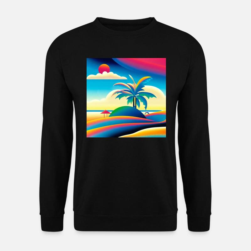 Beach sunset in 80s style - Unisex Sweatshirt - black