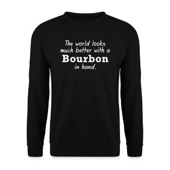 Bourbon for a better world - Unisex Sweatshirt - black - Front - Alina (178cm) & Michal (187cm)