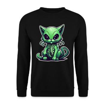 Les chats sont des extraterrestres - Sweat-shirt Unisexe - noir - Devant - Alina (178cm) & Michal (187cm)
