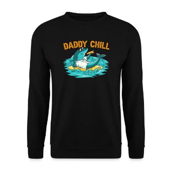 PAPA CHILL - Sweat-shirt Unisexe - noir - Devant - Alina (178cm) & Michal (187cm)