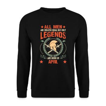 Sparta Legend Born in April - Unisex Sweatshirt - black - Front - Alina (178cm) & Michal (187cm)