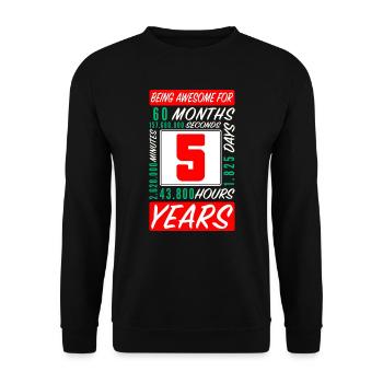 Children 5 Years Birthday Months Hours - Unisex Sweatshirt - black - Front - Alina (178cm) & Michal (187cm)