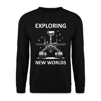 Design cool du rover martien avec le dicton : Exploration - Sweat-shirt Unisexe - noir - Devant - Alina (178cm) & Michal (187cm)