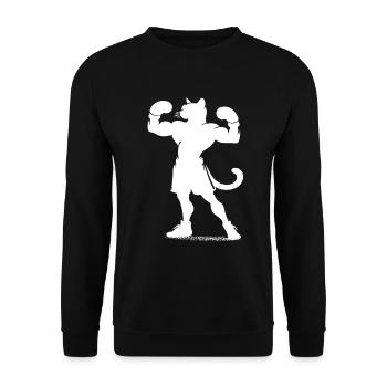 Boxing Cat, le design parfait pour les fans de chats - Sweat-shirt Unisexe - noir - Devant - Alina (178cm) & Michal (187cm)