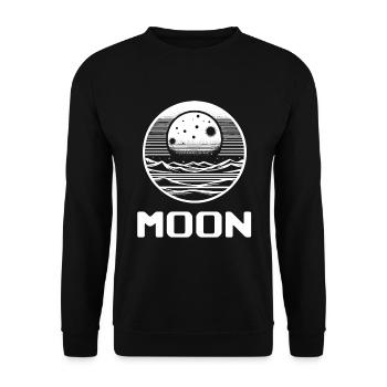 Romantic simple moon design - Unisex Sweatshirt - black - Front - Alina (178cm) & Michal (187cm)