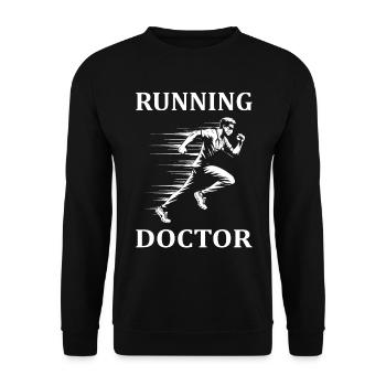 Running Doctor – For the active and healthy doctorate - Unisex Sweatshirt - black - Front - Alina (178cm) & Michal (187cm)