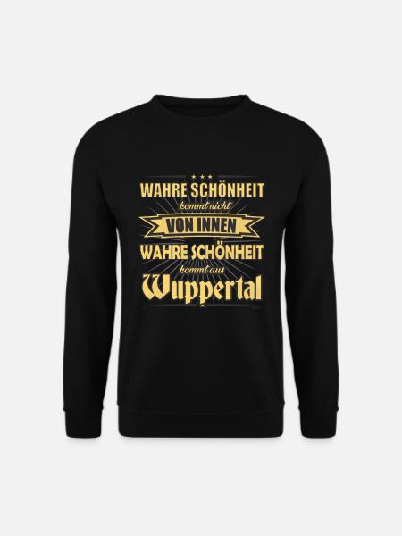 Wahre Schönheit kommt aus Wuppertal Design - Unisex Pullover - Schwarz