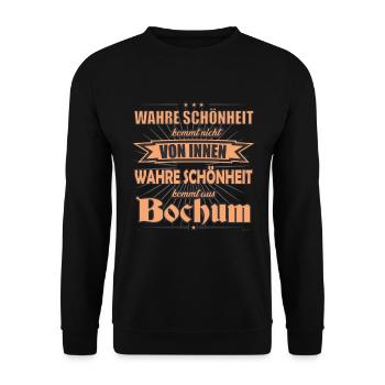 La vraie beauté vient de Bochum Design - Sweat-shirt Unisexe - noir - Devant - Alina (178cm) & Michal (187cm)