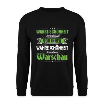 La vraie beauté vient de Warsaw Design - Sweat-shirt Unisexe - noir - Devant - Alina (178cm) & Michal (187cm)