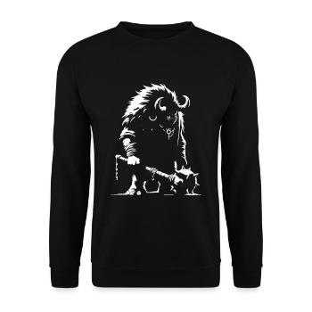 Orc, Ogre, Troll Silhouettes Design - Unisex Sweatshirt - black - Front - Alina (178cm) & Michal (187cm)