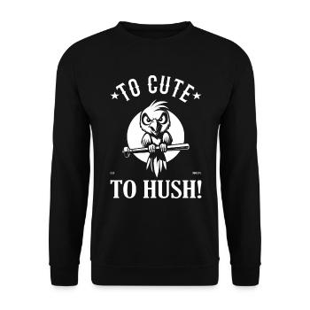 Titel: Papagei Design – Zu süß zum Schweigen - Unisex Pullover - Schwarz - Vorne - Alina (178cm) & Michal (187cm)