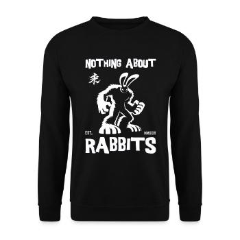 Nothing About Rabbits – Strong Rabbit Design - Unisex Sweatshirt - black - Front - Alina (178cm) & Michal (187cm)