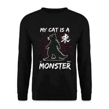 Chats Kaiju Design pour chats et fan de monstres - Sweat-shirt Unisexe - noir - Devant - Alina (178cm) & Michal (187cm)