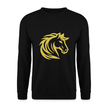 Design de cheval simple jaune pour les fans de chevaux - Sweat-shirt Unisexe - noir - Devant - Alina (178cm) & Michal (187cm)