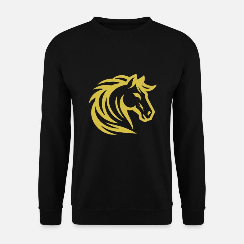 Gelbes schlichtes Pferde Design für Pferde Fans - Unisex Pullover - Schwarz