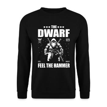 Le Nain – Sentez le marteau – Dwarves Design - Sweat-shirt Unisexe - noir - Devant - Alina (178cm) & Michal (187cm)