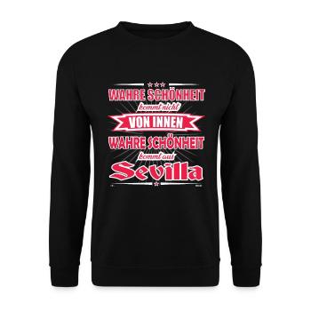 La vraie beauté vient de Sevilla Design - Sweat-shirt Unisexe - noir - Devant - Alina (178cm) & Michal (187cm)