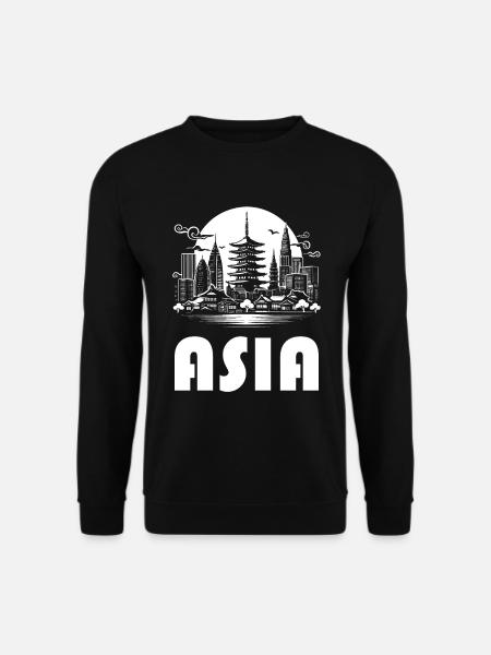 Asia –Journey Through the Skyline - Asien Design - Unisex Pullover - Schwarz