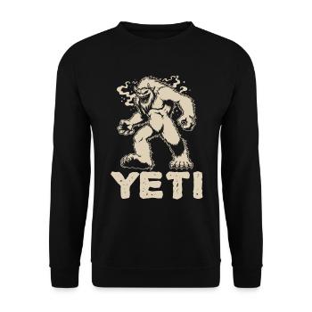 Yeti – Feel the Himalaya - cooles Monster Design - Unisex Pullover - Schwarz - Vorne - Alina (178cm) & Michal (187cm)
