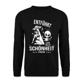 UFO – Schönheit entführt - Unisex Pullover - Schwarz - Vorne - Alina (178cm) & Michal (187cm)