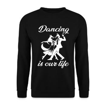 Dancing is our life – Foxes in ballroom dance design - Unisex Sweatshirt - black - Front - Alina (178cm) & Michal (187cm)