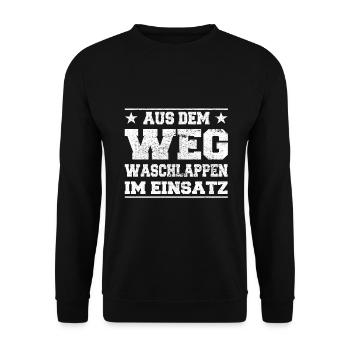 Gant de toilette à l’écart dans la conception de l’insert - Sweat-shirt Unisexe - noir - Devant - Alina (178cm) & Michal (187cm)
